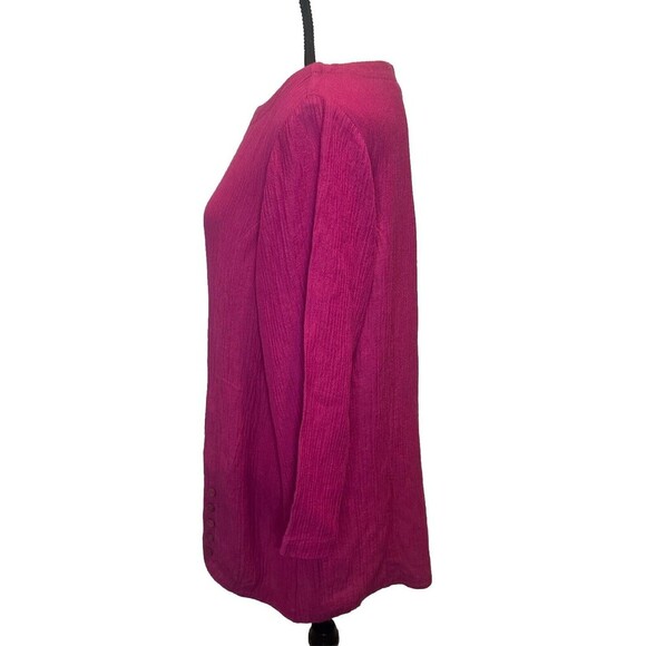 Women’s Soft Surroundings PINK Ramie Rayon Tunic Top Gauze Textured Buttons Sz M - Picture 3 of 9